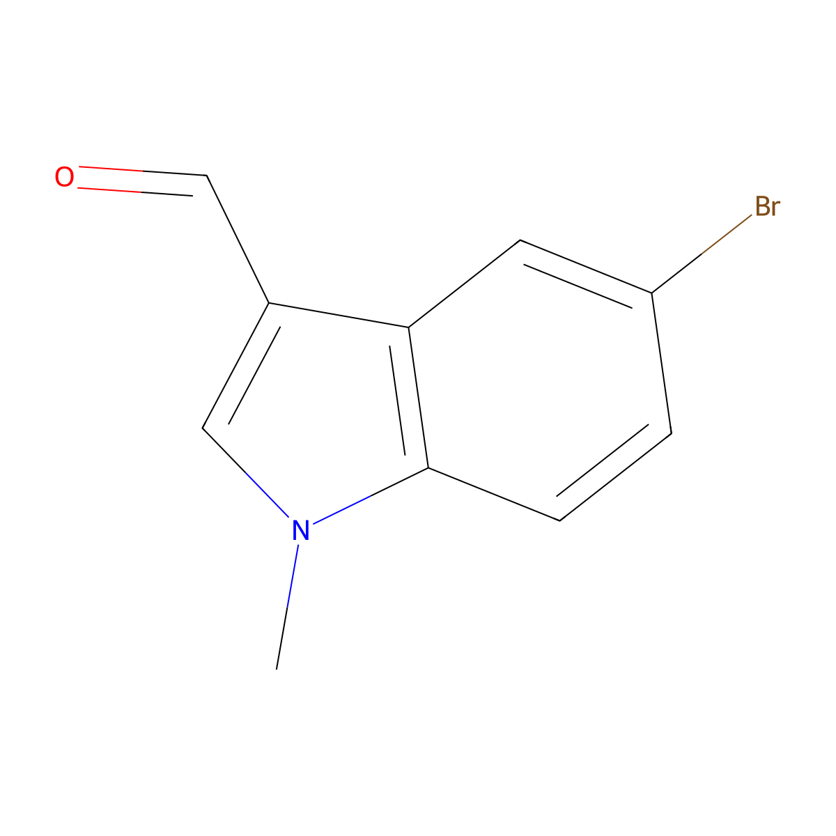 5-bromo-1-methyl-1H-indole-3-carbaldehyde molecular structure, CAS 10102-94-0