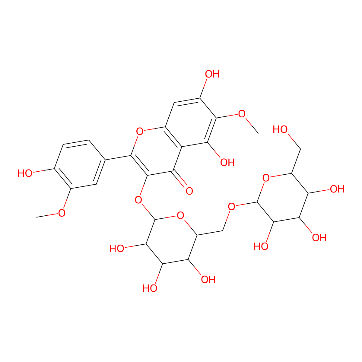 Spinacetin 3-gentiobioside molecular structure, CAS 101021-29-8