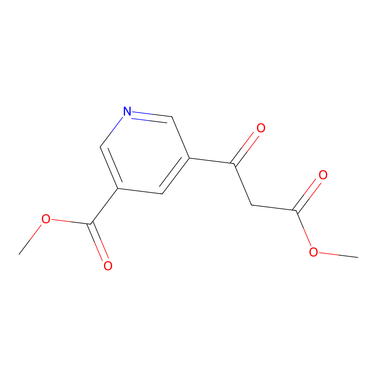 Methyl 5-(3-methoxy-3-oxopropanoyl)nicotinate molecular structure, CAS 101025-91-6