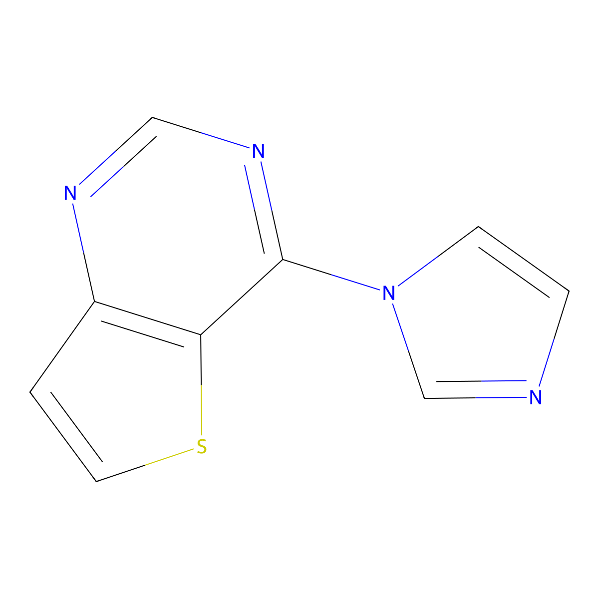 1-{thieno[3,2-d]pyrimidin-4-yl}-1H-imidazole molecular structure, CAS 1010296-67-9