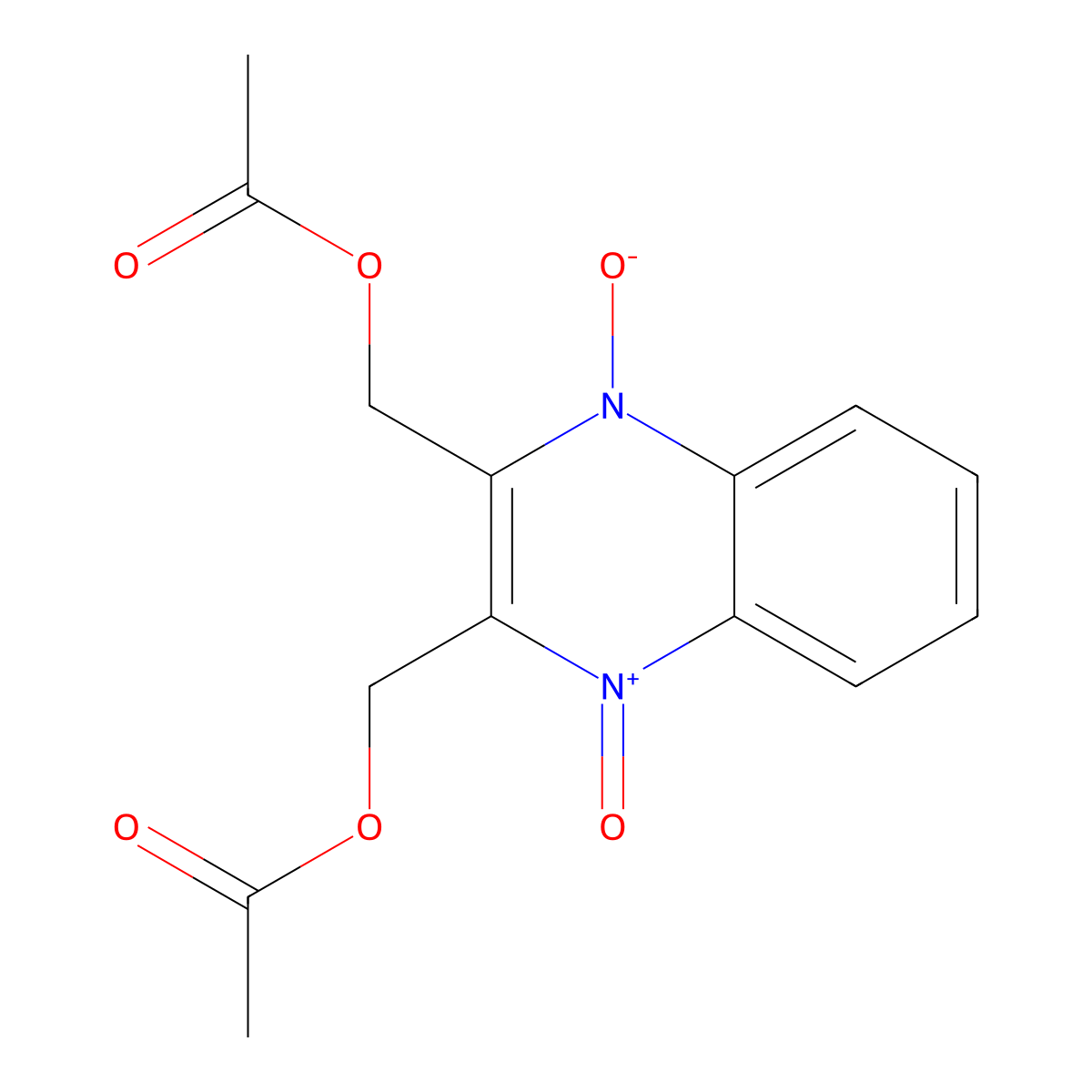 2,3-Quinoxalinedimethanol, 2,3-diacetate, 1,4-dioxide molecular structure, CAS 10103-89-6