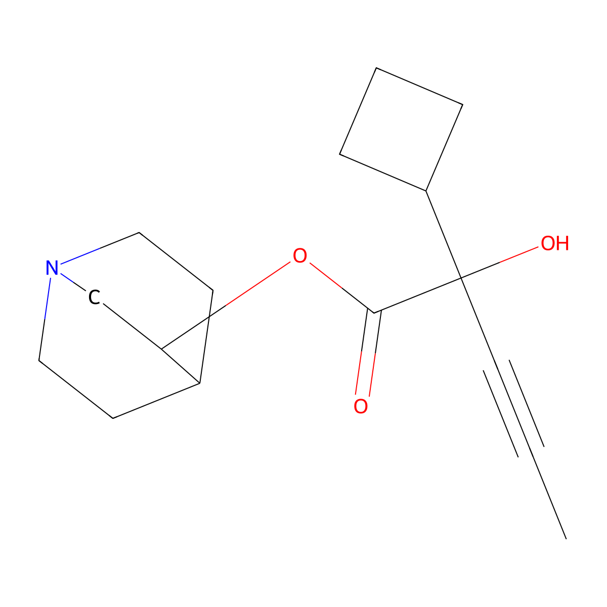 Cyclobutaneglycolic acid, alpha-(1-propynyl)-, 3-quinuclidinyl ester molecular structure, CAS 101030-75-5