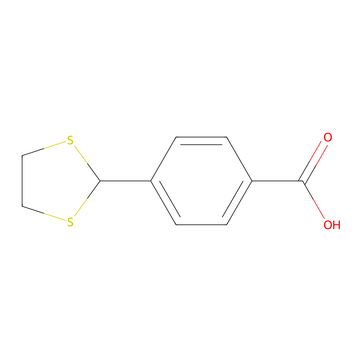 4-(1,3-Dithiolan-2-yl)benzoic acid molecular structure, CAS 101033-03-8
