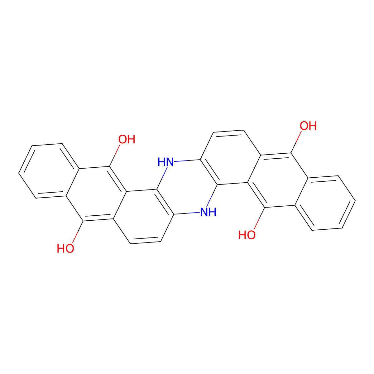 6,15-Dihydroanthrazine-5,9,14,18-tetrol molecular structure, CAS 101033-42-5