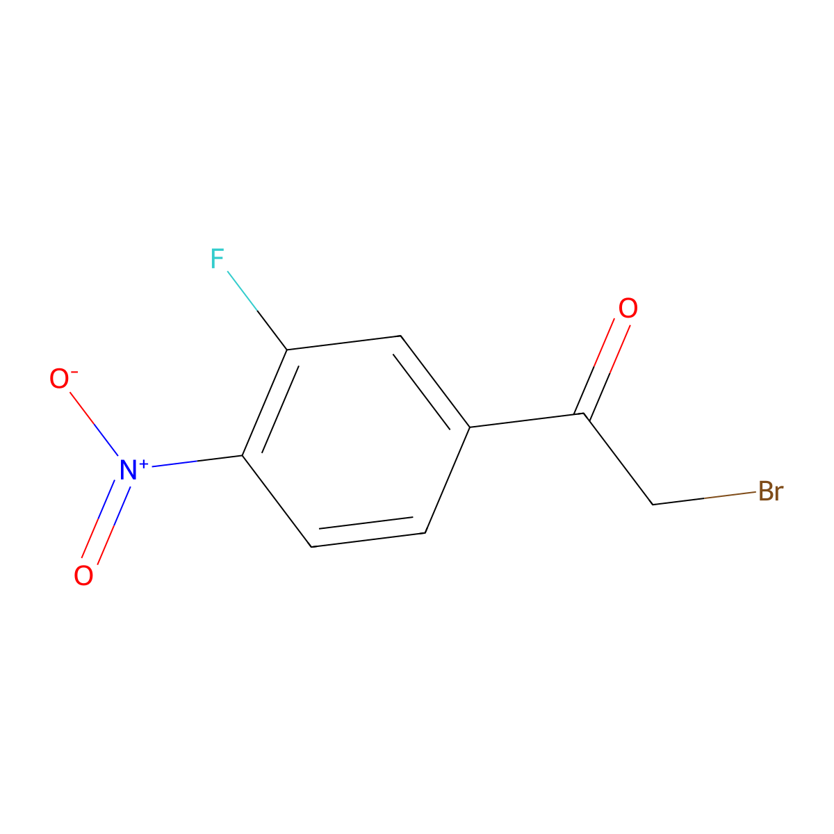 2-Bromo-1-(3-fluoro-4-nitrophenyl)ethanone molecular structure, CAS 1010384-51-6
