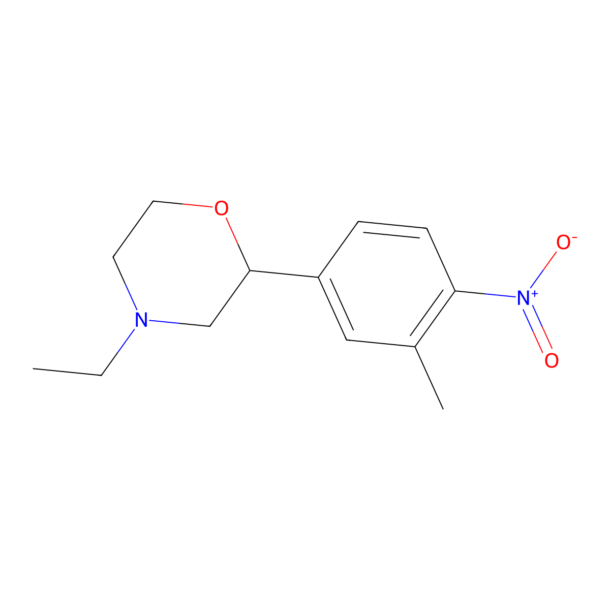 4-Ethyl-2-(3-methyl-4-nitrophenyl)morpholine molecular structure, CAS 1010384-74-3