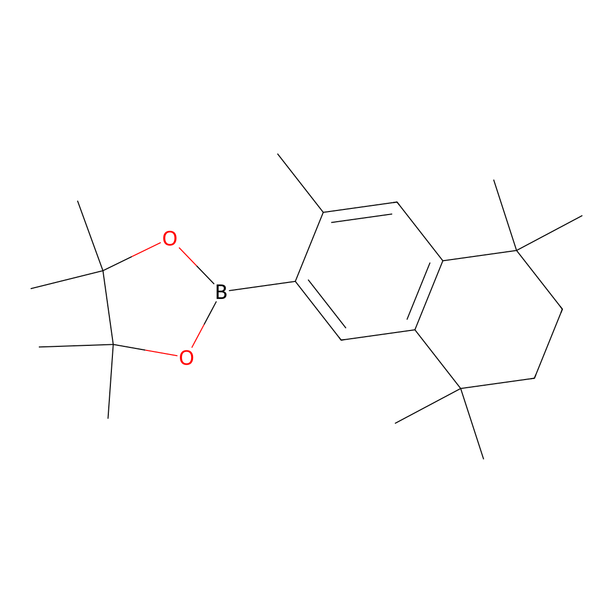 4,4,5,5-Tetramethyl-2-(3,5,5,8,8-pentamethyl-5,6,7,8-tetrahydronaphthalen-2-yl)-1,3,2-dioxaborolane molecular structure, CAS 1010385-53-1