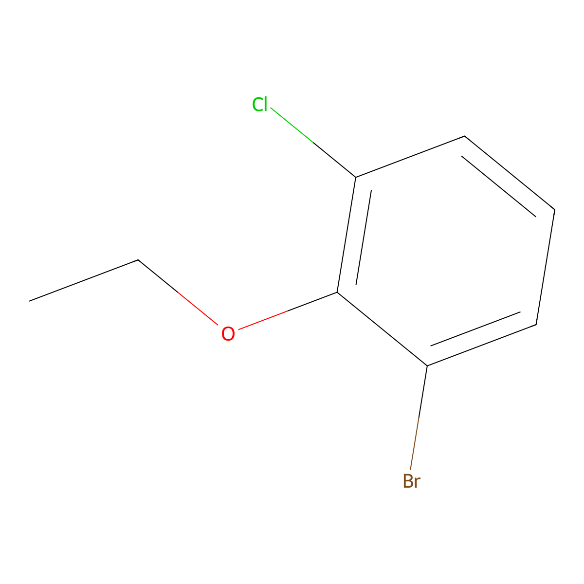 1-Bromo-3-chloro-2-ethoxy-benzene molecular structure, CAS 1010390-50-7