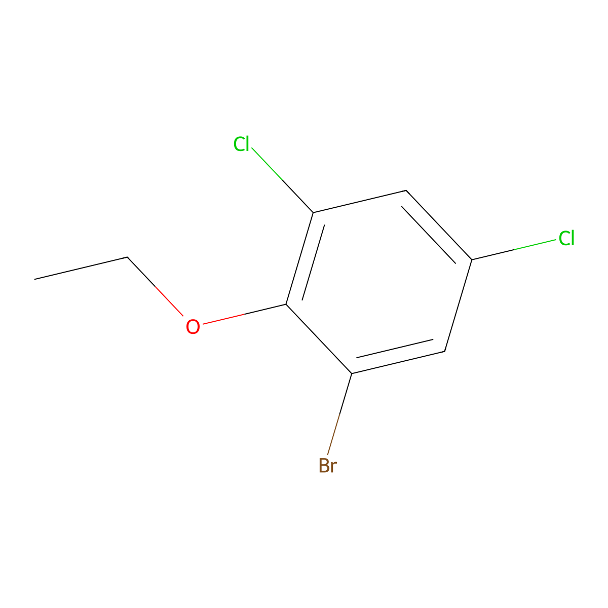 1-Bromo-3,5-dichloro-2-ethoxybenzene molecular structure, CAS 1010390-51-8