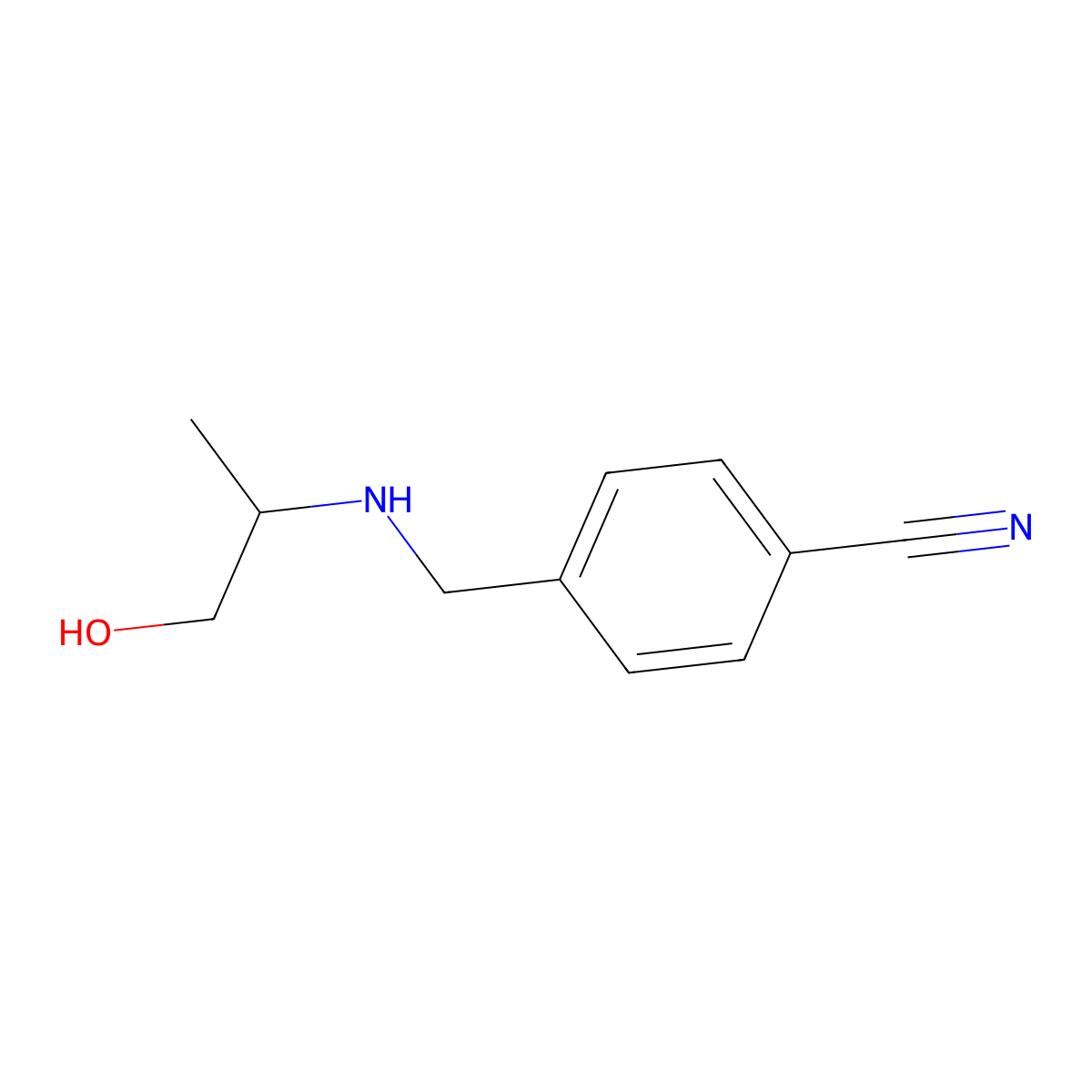 4-{[(1-Hydroxypropan-2-yl)amino]methyl}benzonitrile molecular structure, CAS 1010393-11-9