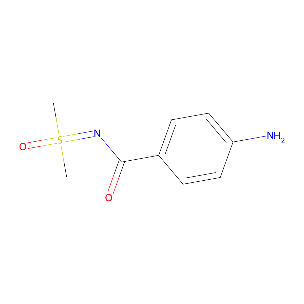 4-amino-N-(dimethyl(oxo)-lambda6-sulfanylidene)benzamide molecular structure, CAS 1010401-03-2
