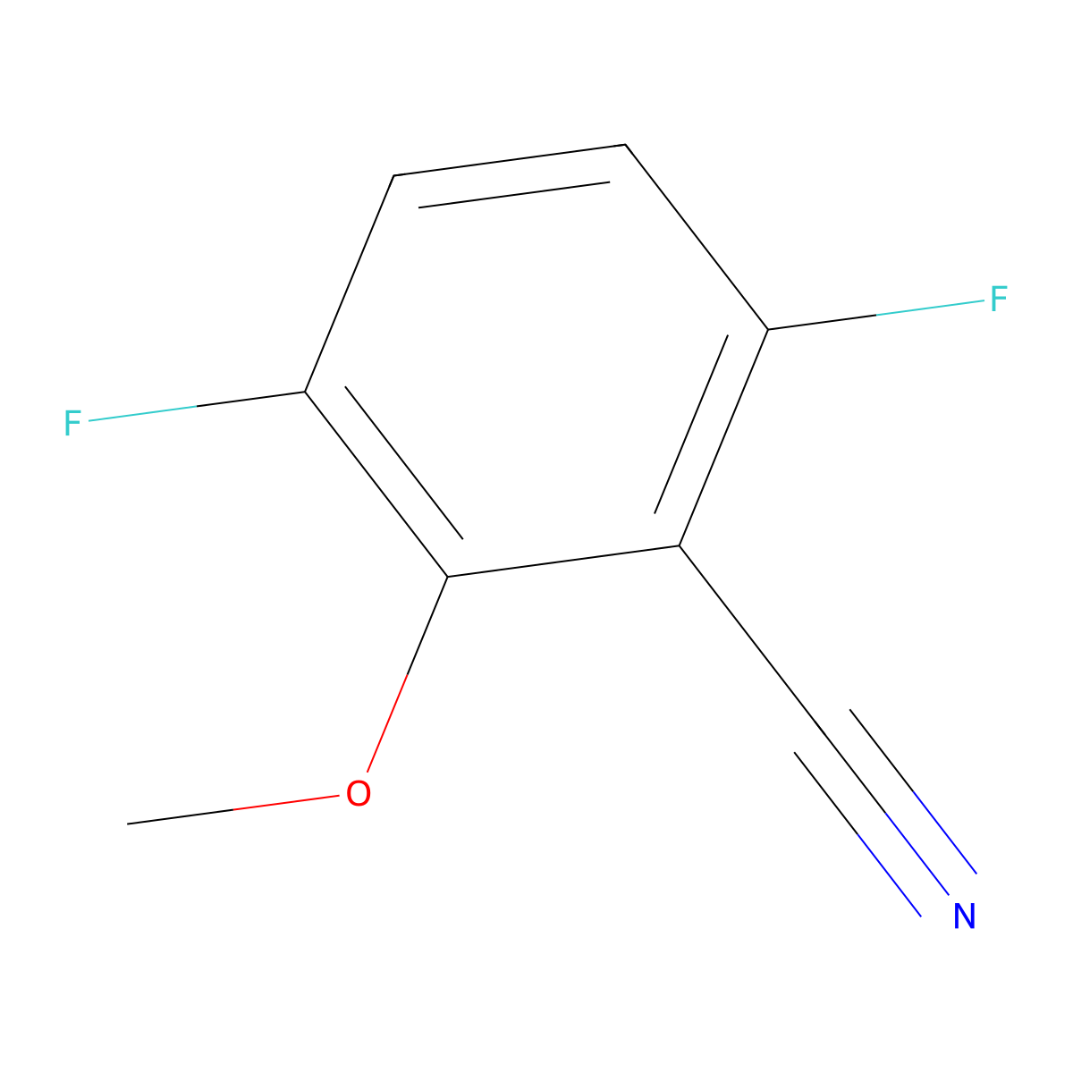 3,6-Difluoro-2-methoxybenzonitrile molecular structure, CAS 1010413-52-1
