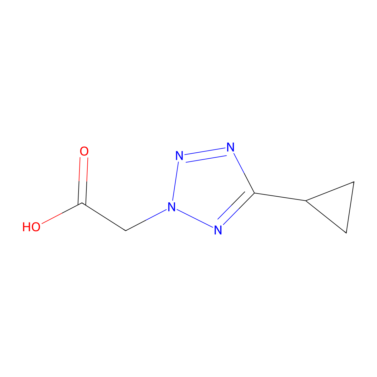 2-(5-Cyclopropyl-2H-1,2,3,4-tetrazol-2-YL)acetic acid molecular structure, CAS 1010421-51-8