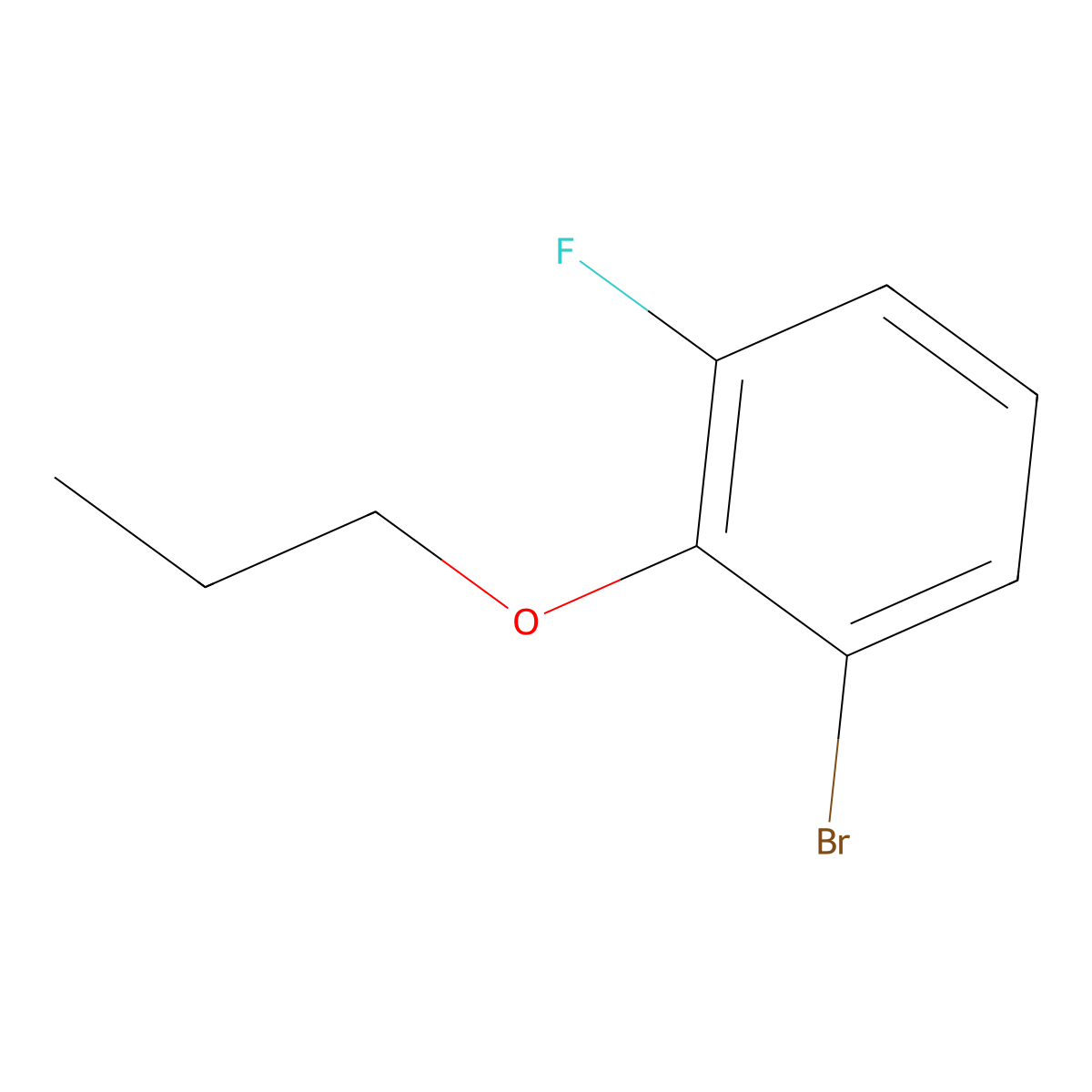1-Bromo-3-fluoro-2-propoxybenzene molecular structure, CAS 1010422-23-7
