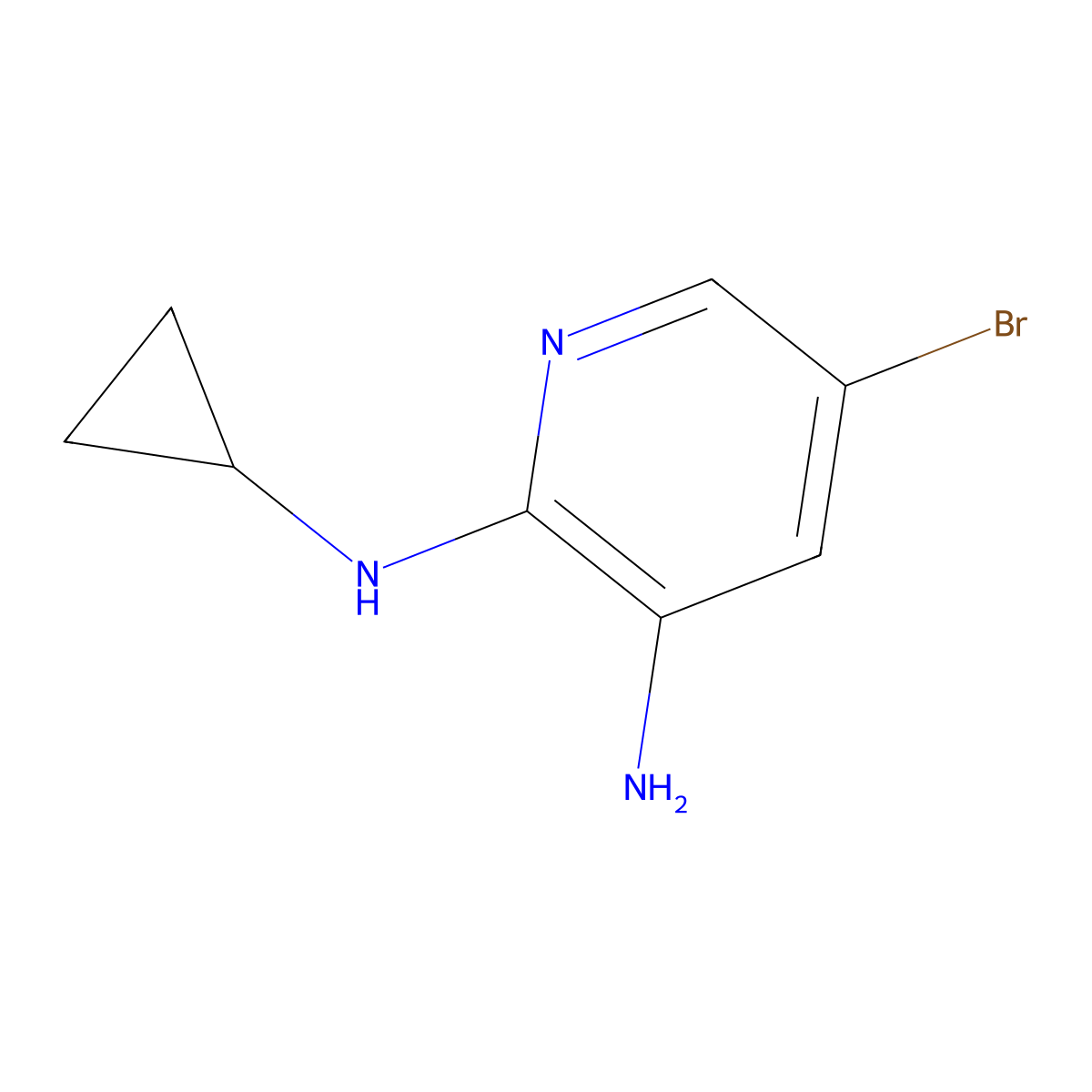 5-bromo-2-N-cyclopropylpyridine-2,3-diamine molecular structure, CAS 1010422-25-9