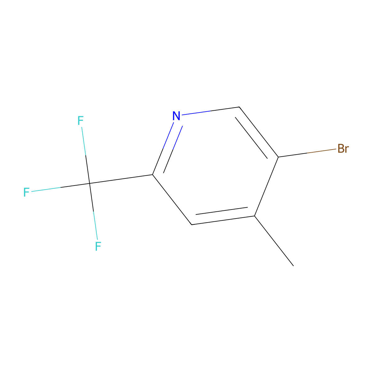 5-Bromo-4-methyl-2-(trifluoromethyl)pyridine molecular structure, CAS 1010422-51-1