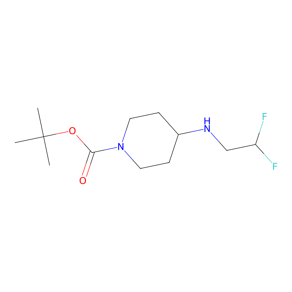 4-(2,2-Difluoro-ethylamino)-piperidine-1-carboxylic acid tert-butyl ester molecular structure, CAS 1010422-66-8