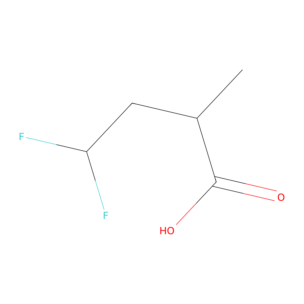 4,4-Difluoro-2-methylbutanoic acid molecular structure, CAS 1010422-68-0