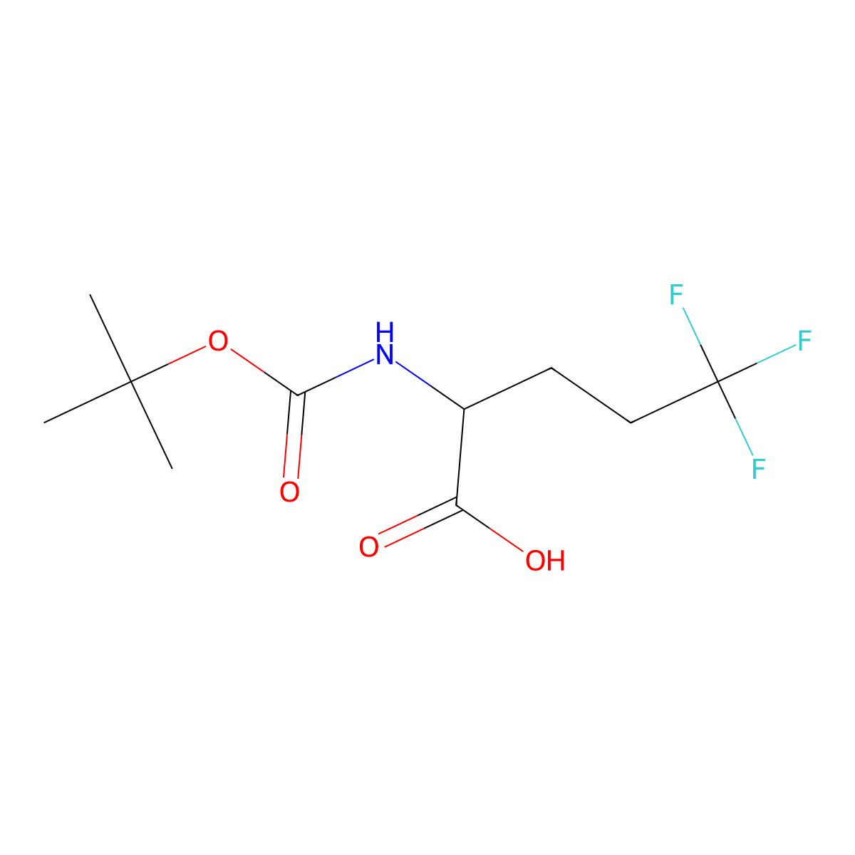 (R)-2-((tert-Butoxycarbonyl)amino)-5,5,5-trifluoropentanoic acid molecular structure, CAS 1010423-94-5