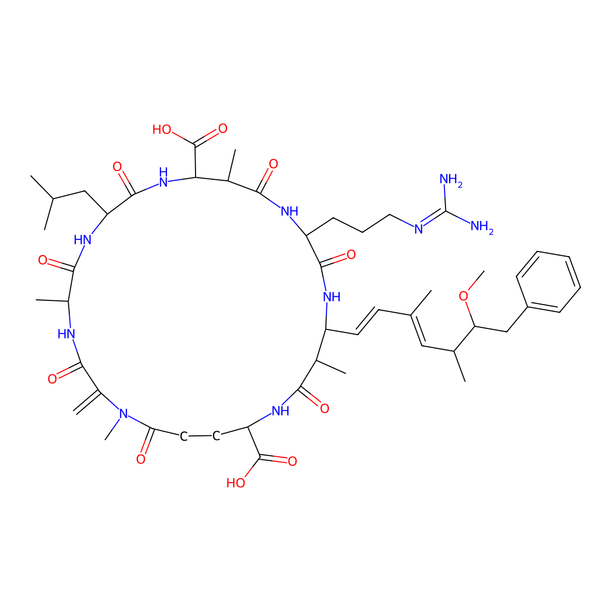 Microcystin-lr molecular structure, CAS 101043-37-2