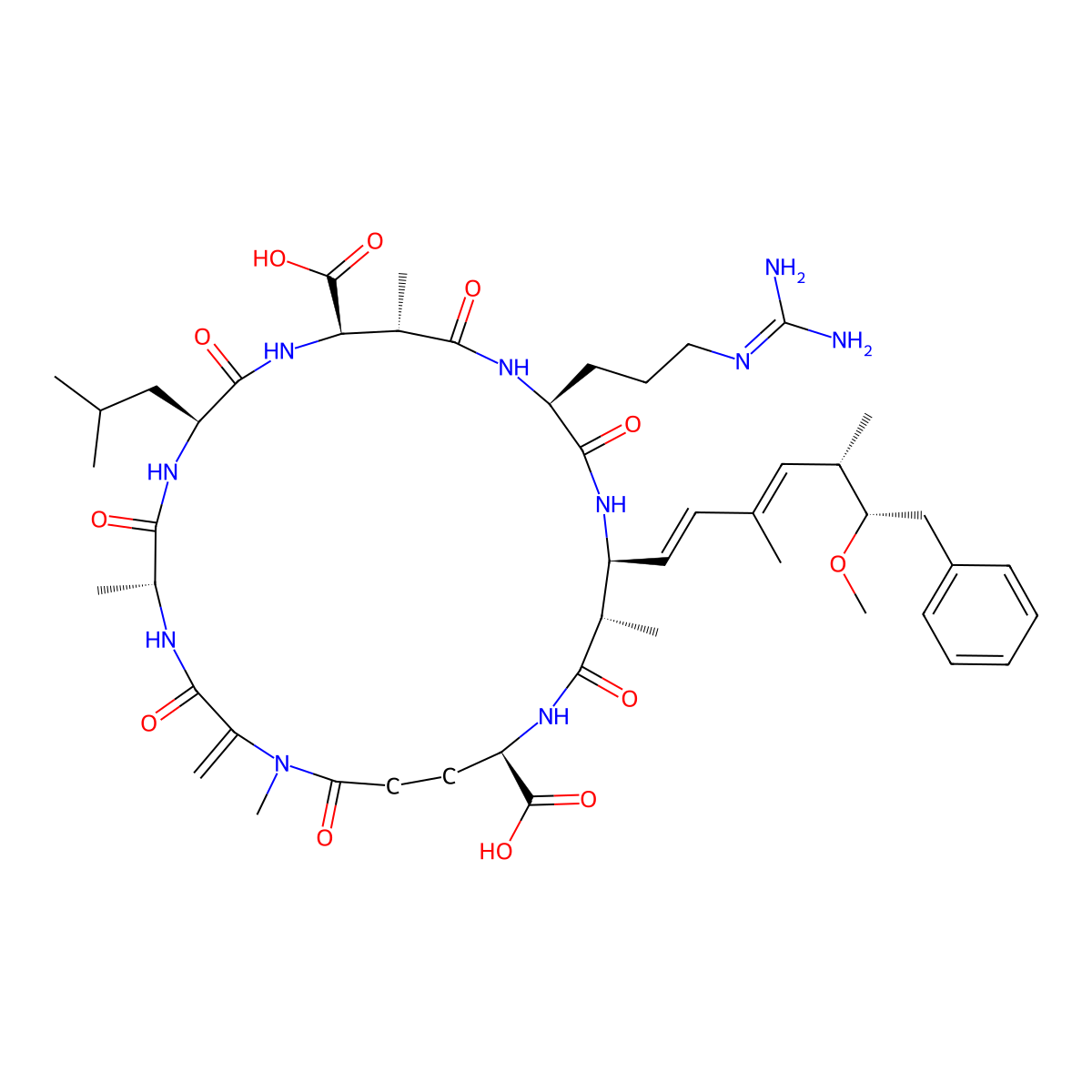 Microcystin-lr molecular structure, CAS 101043-37-2