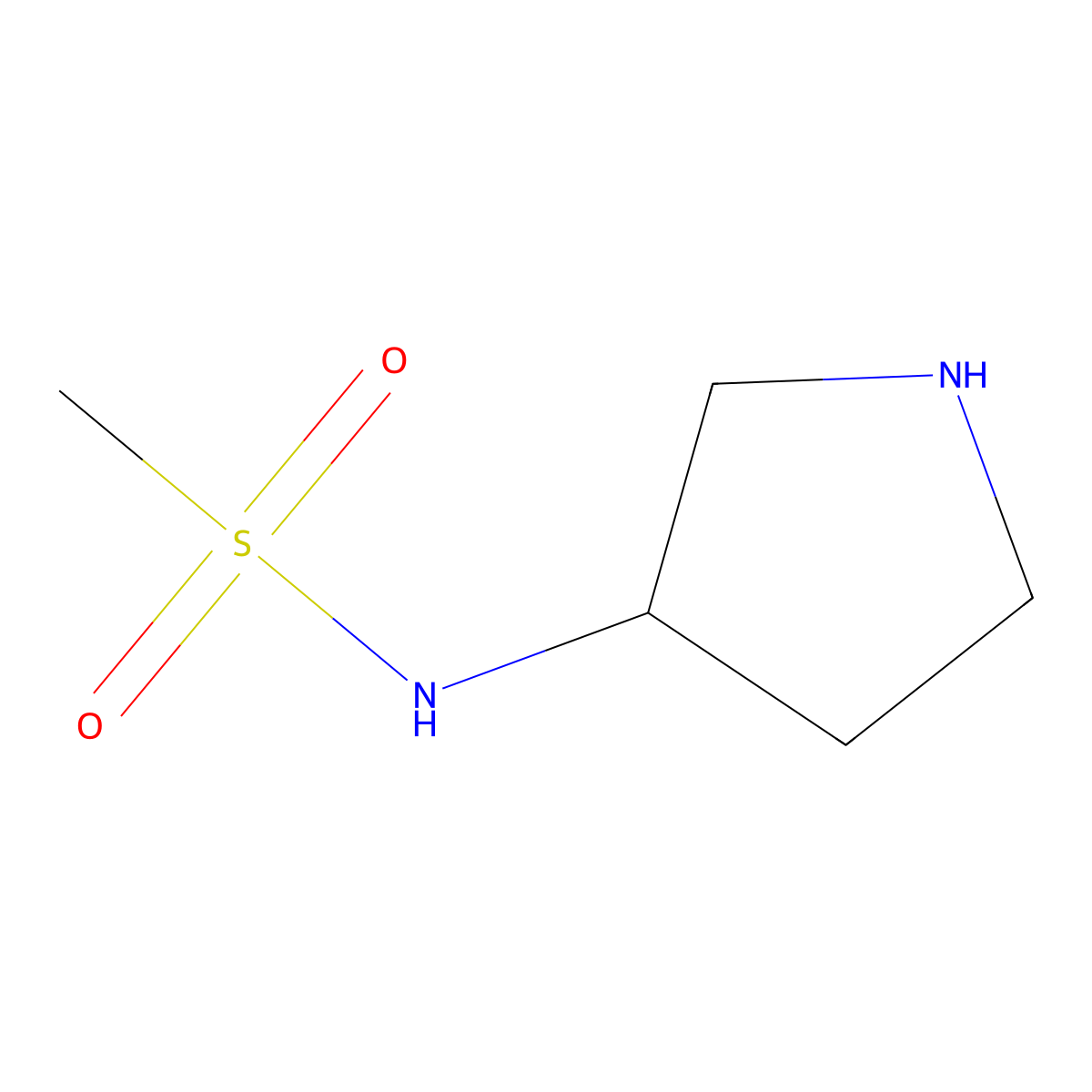 N-[(3R)-pyrrolidin-3-yl]methanesulfonamide molecular structure, CAS 1010439-79-8