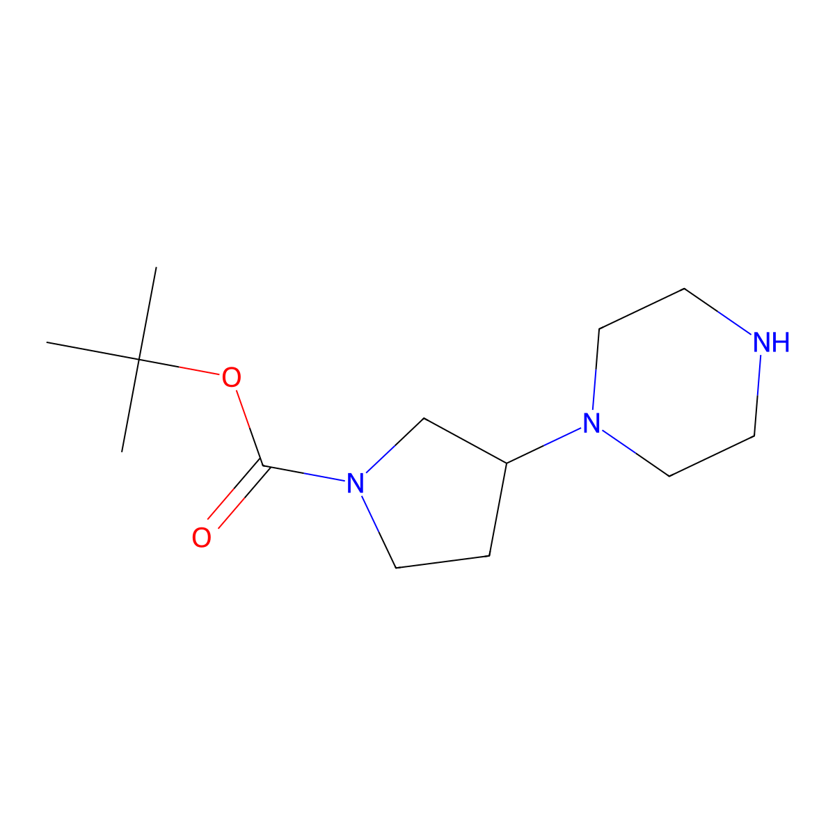 (S)-Tert-butyl 3-(piperazin-1-YL)pyrrolidine-1-carboxylate molecular structure, CAS 1010446-31-7