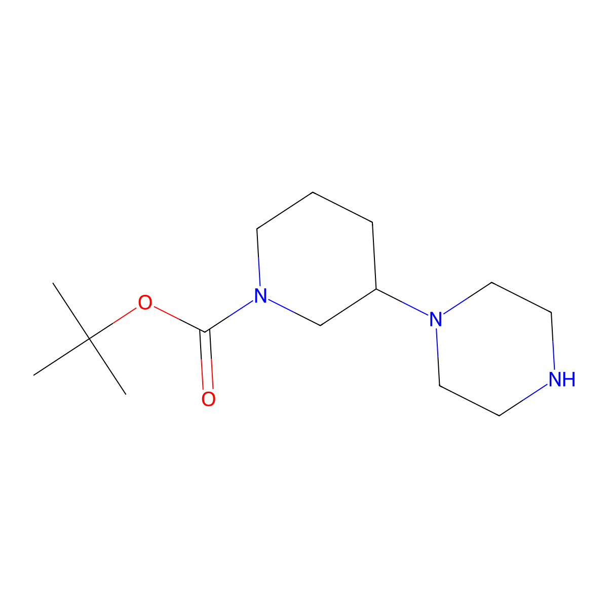 Tert-butyl 3-(piperazin-1-YL)piperidine-1-carboxylate molecular structure, CAS 1010446-70-4