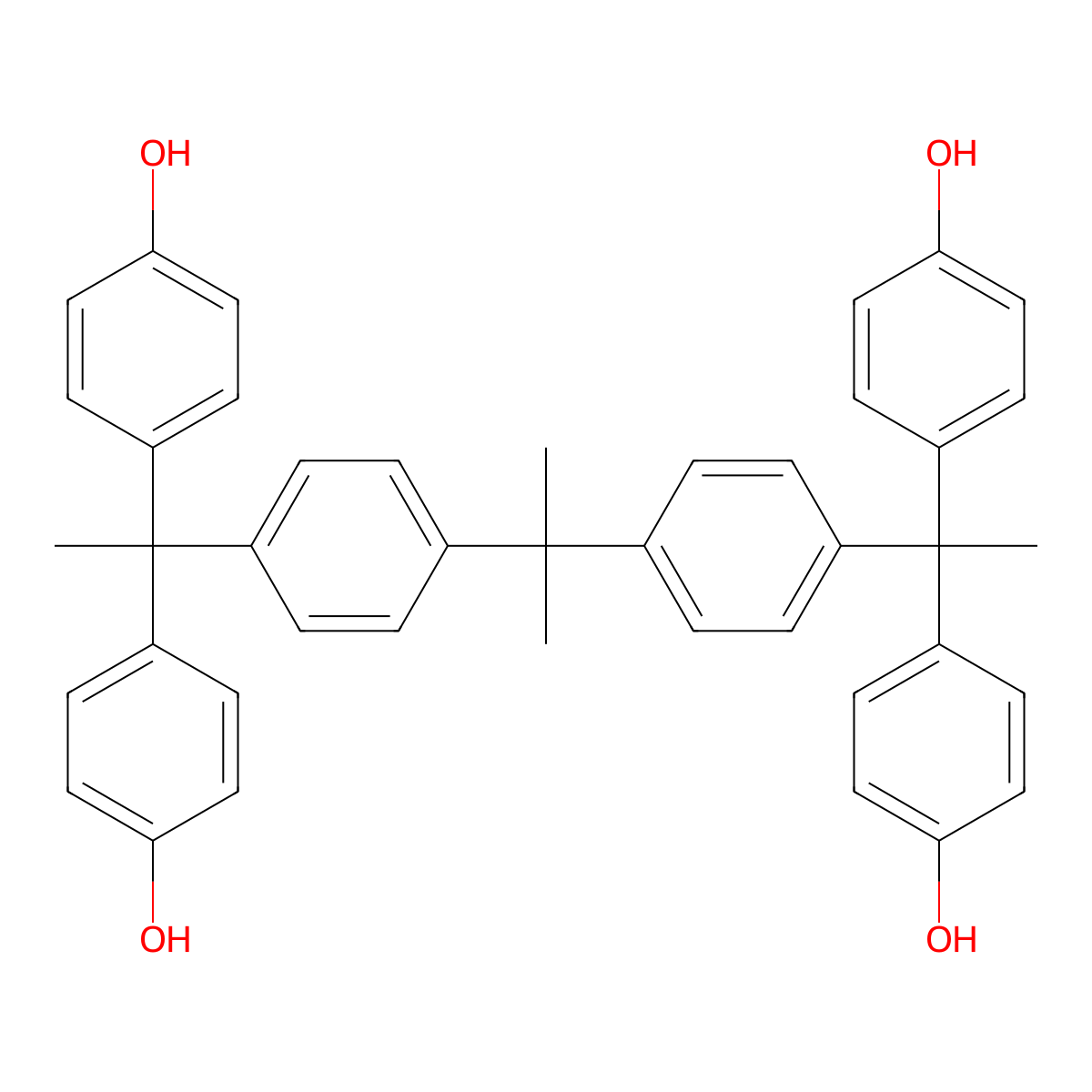 4-[1-[4-[2-[4-[1,1-Bis(4-hydroxyphenyl)ethyl]phenyl]propan-2-yl]phenyl]-1-(4-hydroxyphenyl)ethyl]phenol molecular structure, CAS 1010447-09-2