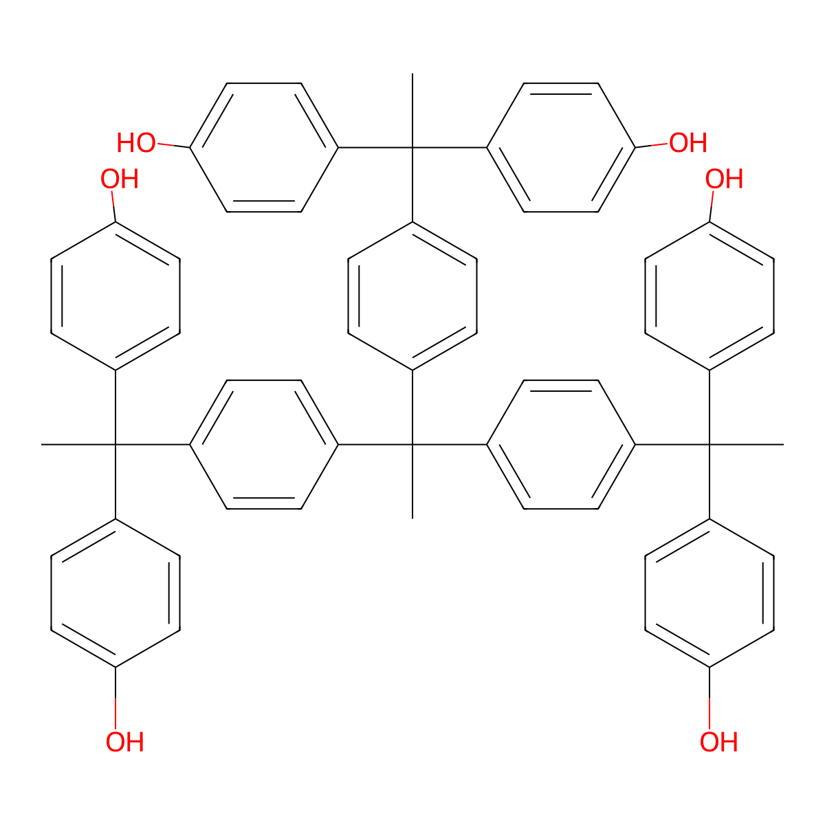 4,4',4'',4''',4'''',4'''''-[[Ethane-1,1,1-triyltris(benzene-4,1-diyl)]tris(ethane-1,1,1-triyl)]hexaphenol molecular structure, CAS 1010447-10-5