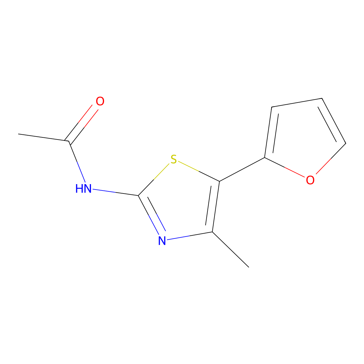 N-(5-(furan-2-yl)-4-methylthiazol-2-yl)acetamide molecular structure, CAS 1010448-39-1