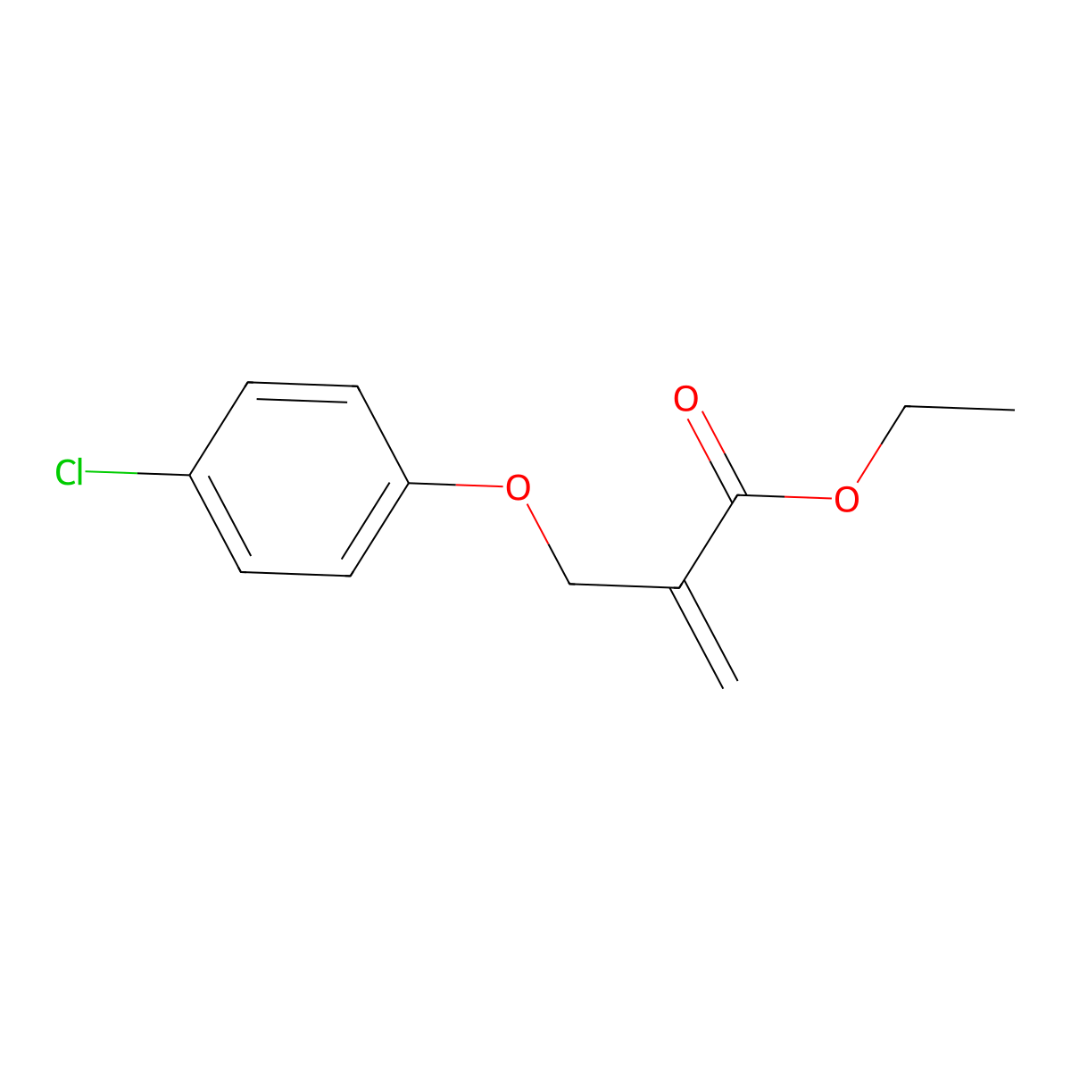 Ethyl 2-[(4-chlorophenoxy)methyl]prop-2-enoate molecular structure, CAS 101046-57-5
