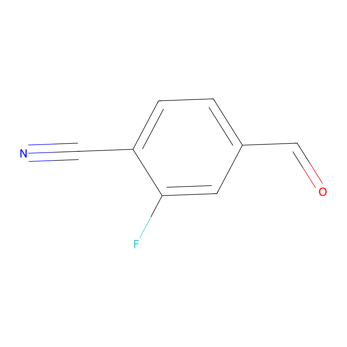 2-Fluoro-4-formylbenzonitrile molecular structure, CAS 101048-76-4