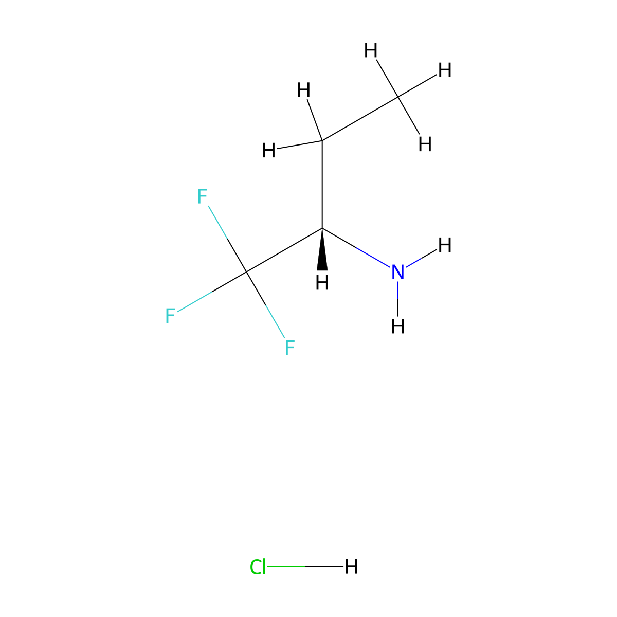(2S)-1,1,1-trifluorobutan-2-amine hydrochloride molecular structure, CAS 101054-96-0