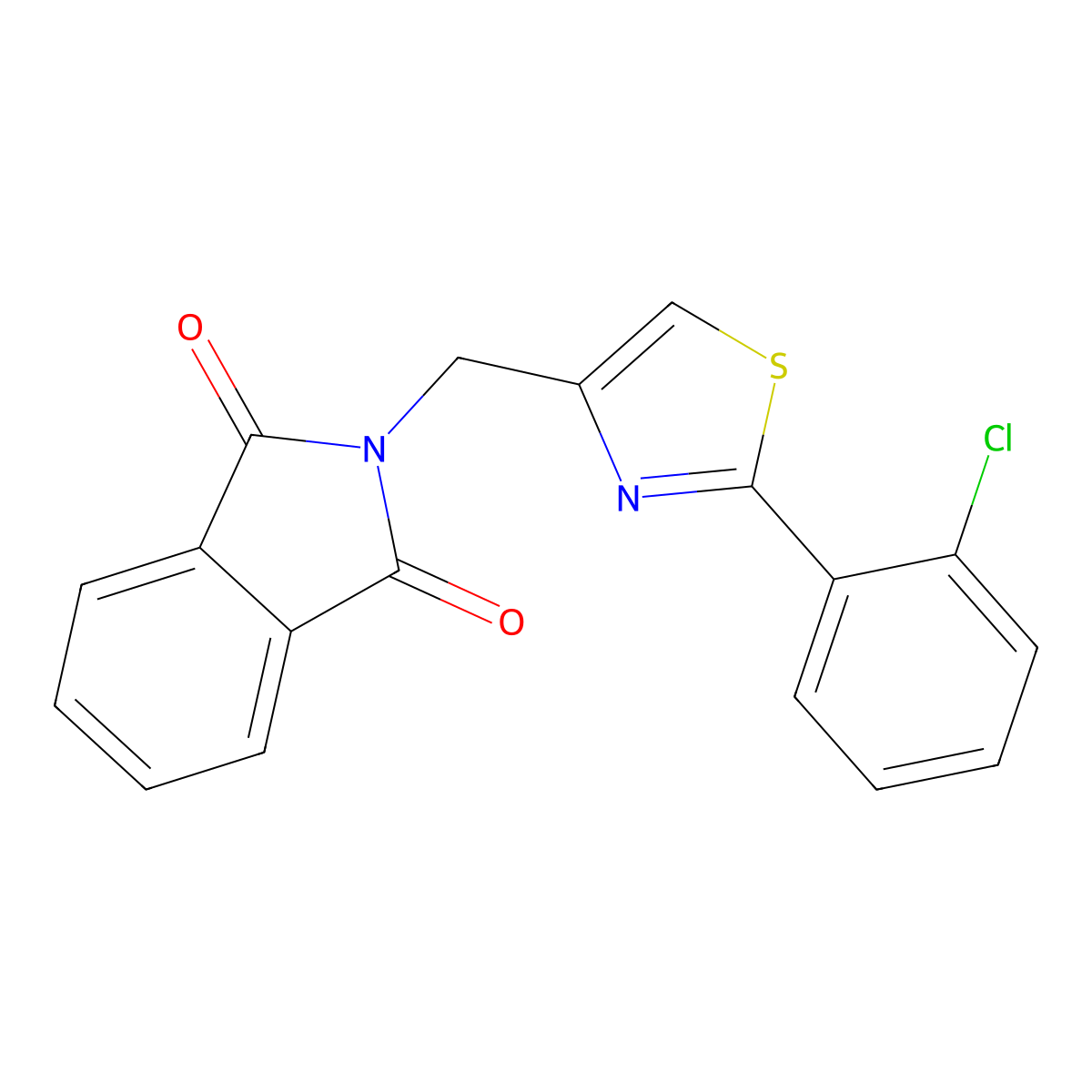 2-{[2-(2-Chlorophenyl)-1,3-thiazol-4-yl]methyl}-1H-isoindole-1,3(2H)-dione molecular structure, CAS 1010562-88-5