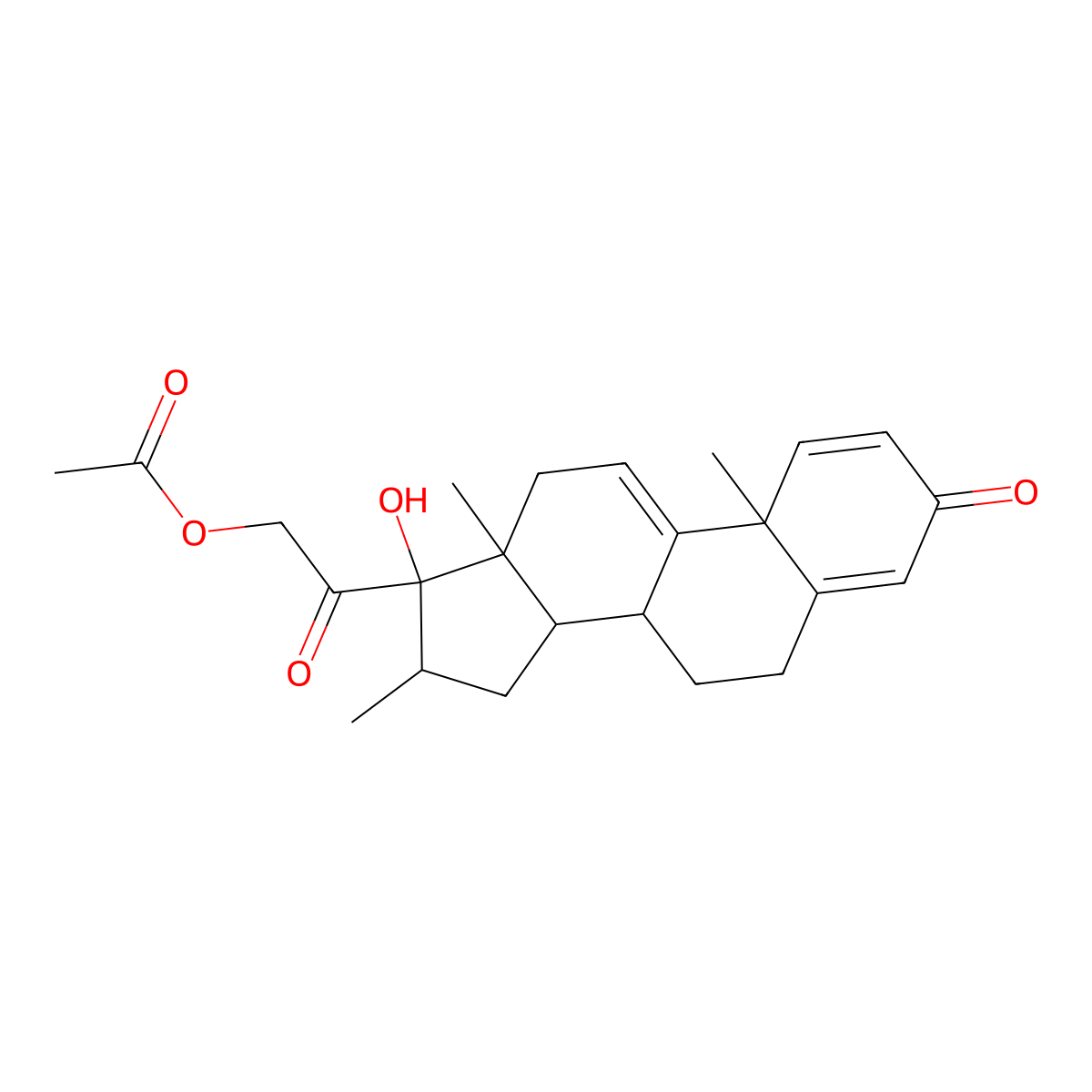 9,11-Dehydrodexamethasone acetate molecular structure, CAS 10106-41-9