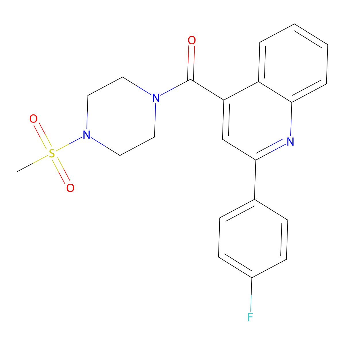 [2-(4-Fluorophenyl)-4-quinolyl][4-(methylsulfonyl)piperazino]methanone molecular structure, CAS 1010620-50-4