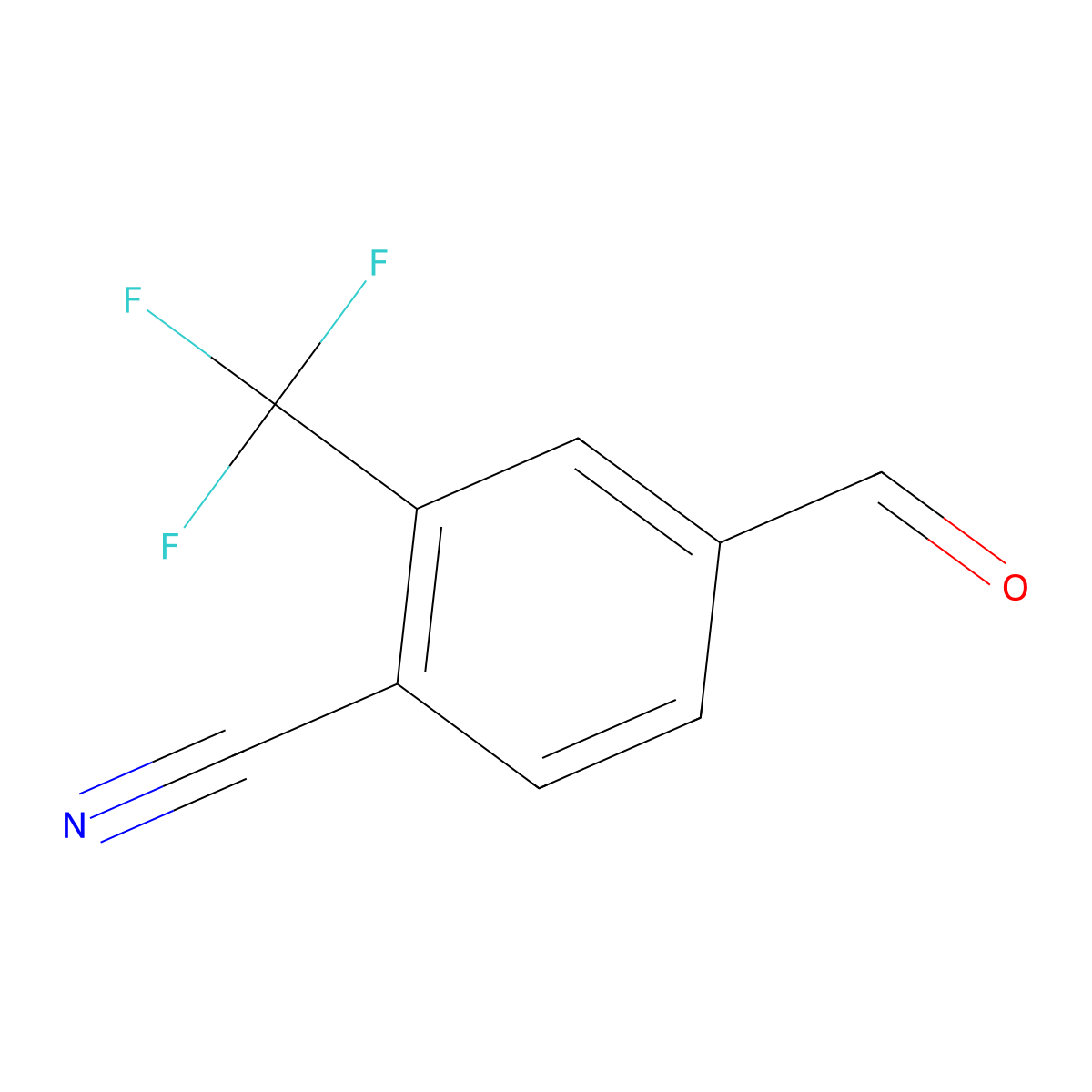 4-Formyl-2-(trifluoromethyl)benzonitrile molecular structure, CAS 101066-58-4