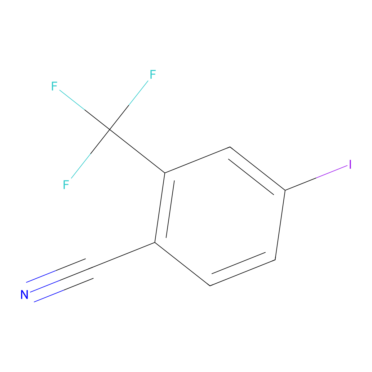 4-Iodo-2-(trifluoromethyl)benzonitrile molecular structure, CAS 101066-87-9