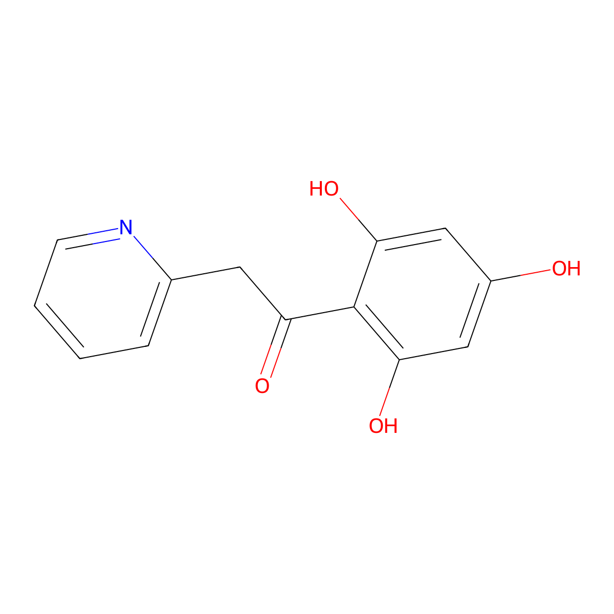 Ethanone, 2-(2-pyridinyl)-1-(2,4,6-trihydroxyphenyl)- molecular structure, CAS 101068-26-2