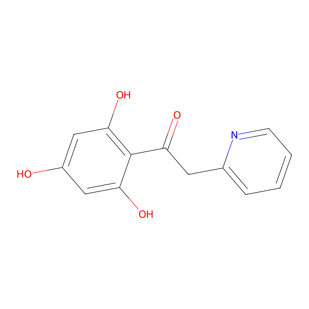 Ethanone, 2-(2-pyridinyl)-1-(2,4,6-trihydroxyphenyl)- molecular structure, CAS 101068-26-2