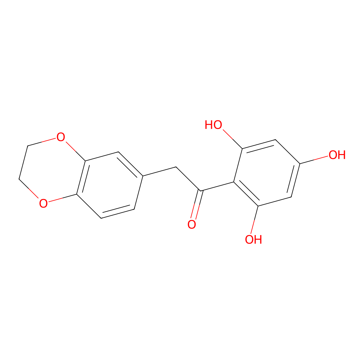 2-(2,3-Dihydro-1,4-benzodioxin-6-yl)-1-(2,4,6-trihydroxyphenyl)ethanone molecular structure, CAS 101068-29-5
