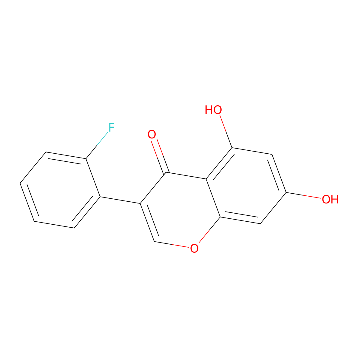 3-(2-fluorophenyl)-5,7-dihydroxy-4H-chromen-4-one molecular structure, CAS 101068-34-2