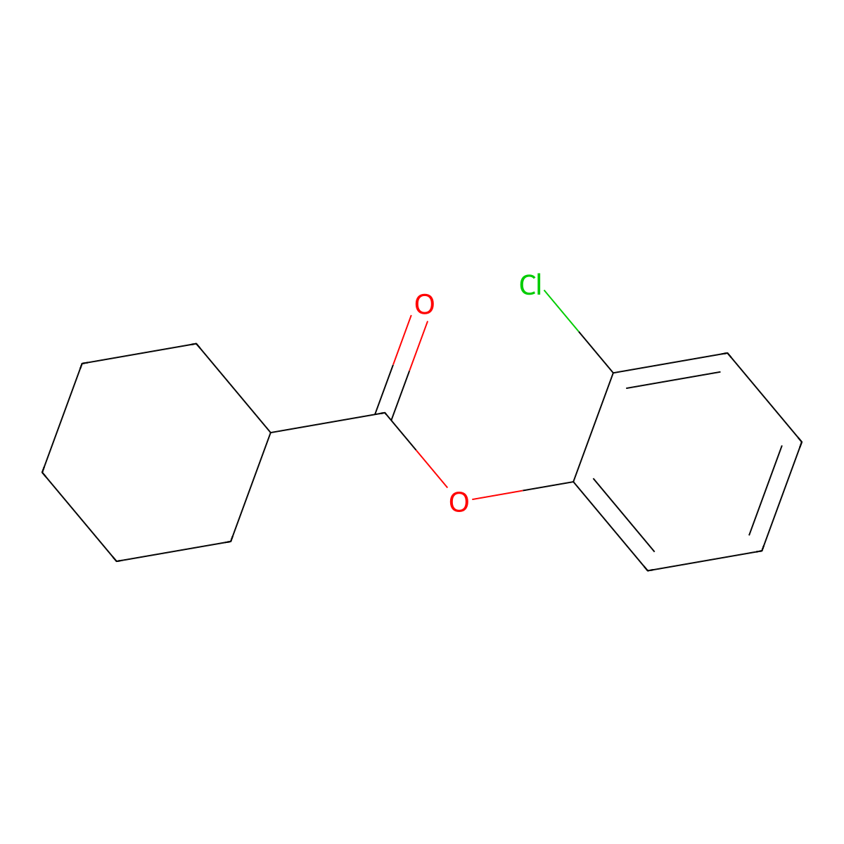 2-Chlorophenyl cyclohexanecarboxylate molecular structure, CAS 101068-39-7