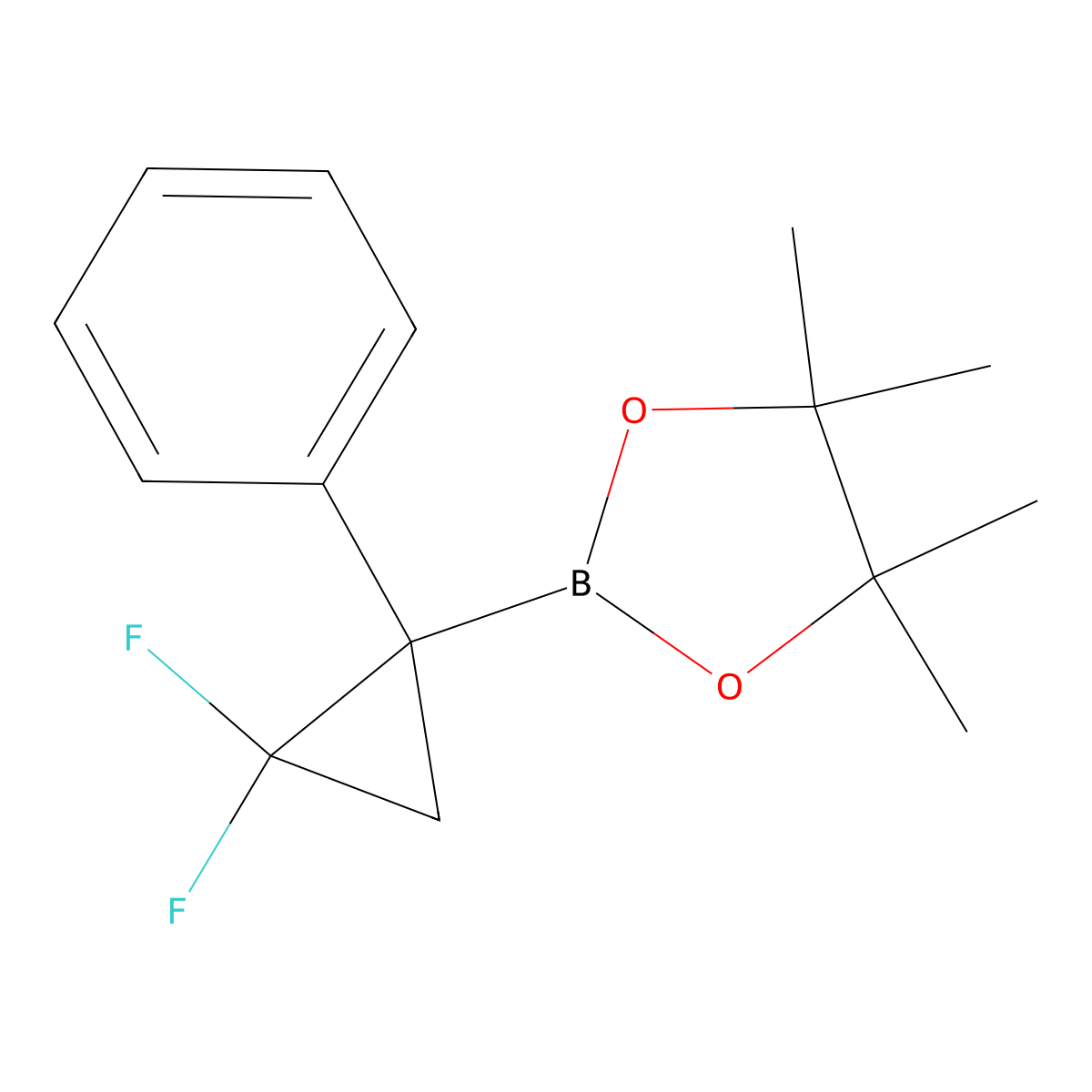 2-(2,2-Difluoro-1-phenylcyclopropyl)-4,4,5,5-tetramethyl-1,3,2-dioxaborolane molecular structure, CAS 1010689-64-1