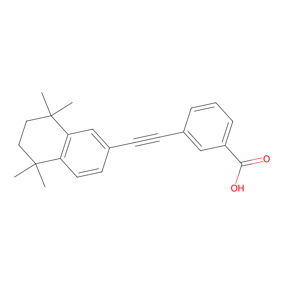 3-[2-(5,5,8,8-Tetramethyl-6,7-dihydronaphthalen-2-yl)ethynyl]benzoic acid molecular structure, CAS 1010694-08-2