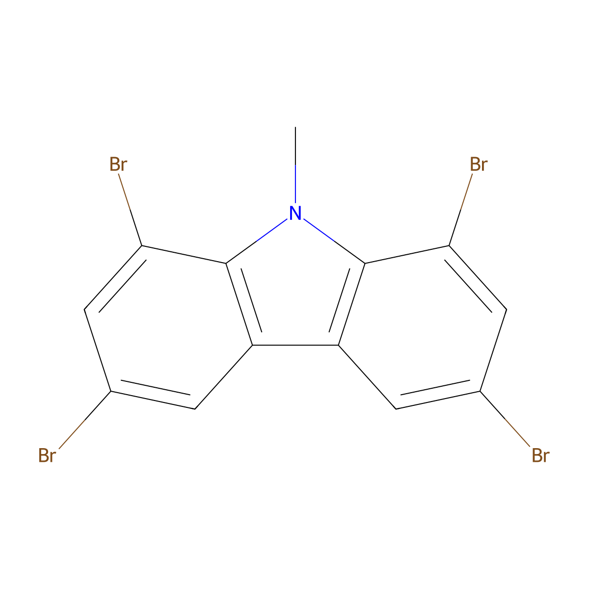 1,3,6,8-Tetrabromo-9-methyl-9H-carbazole molecular structure, CAS 1010694-28-6