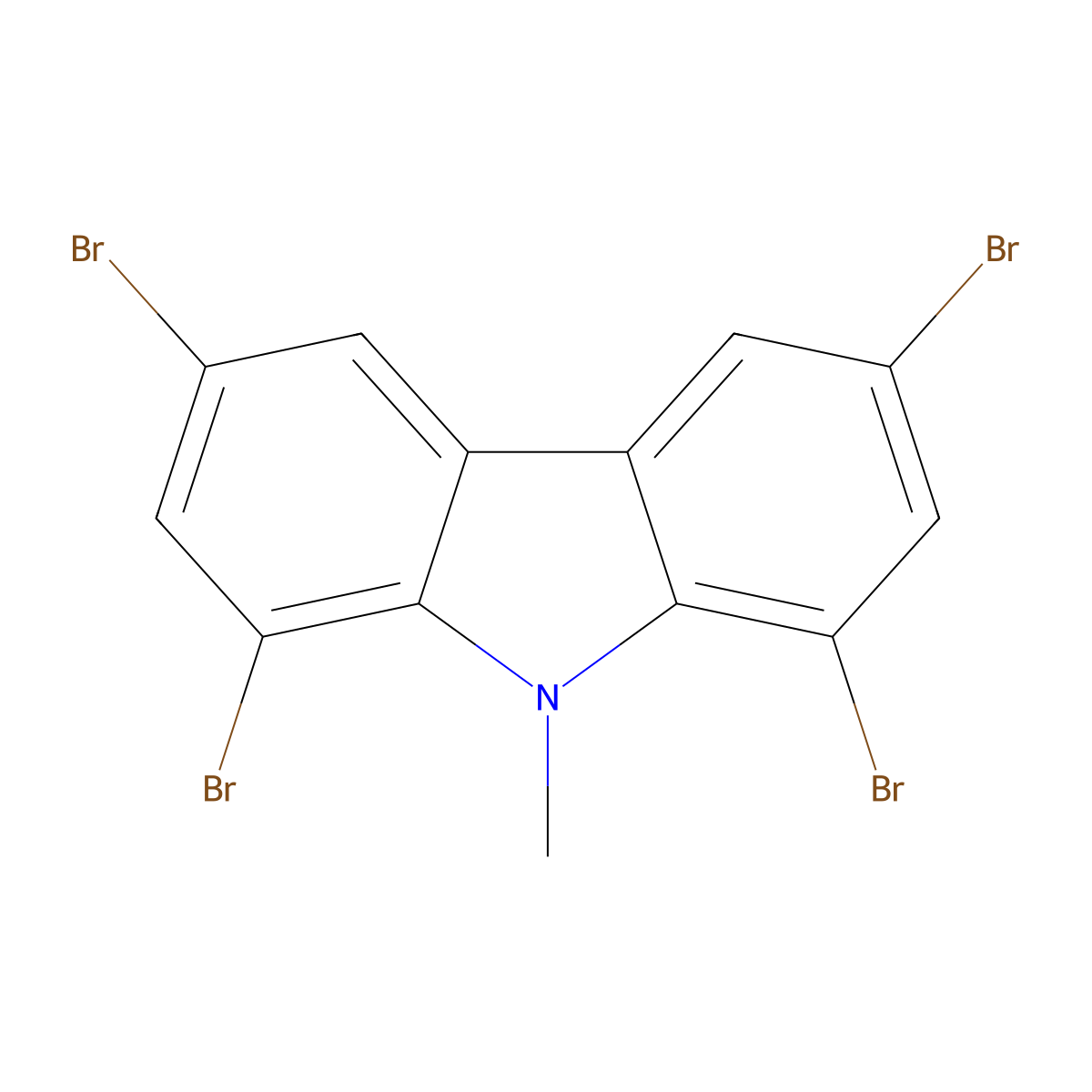 1,3,6,8-Tetrabromo-9-methyl-9H-carbazole molecular structure, CAS 1010694-28-6