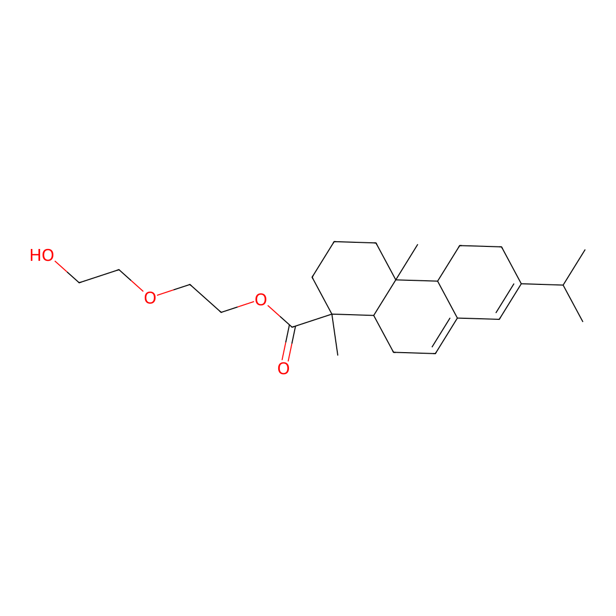 Diethylene glycol abietate molecular structure, CAS 10107-99-0