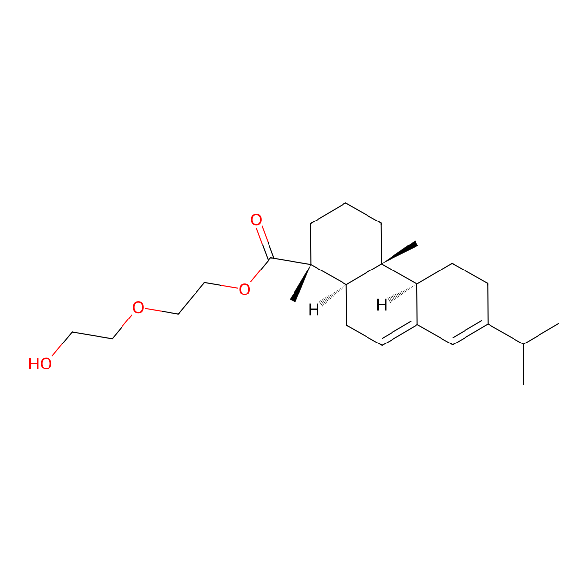 Diethylene glycol abietate molecular structure, CAS 10107-99-0
